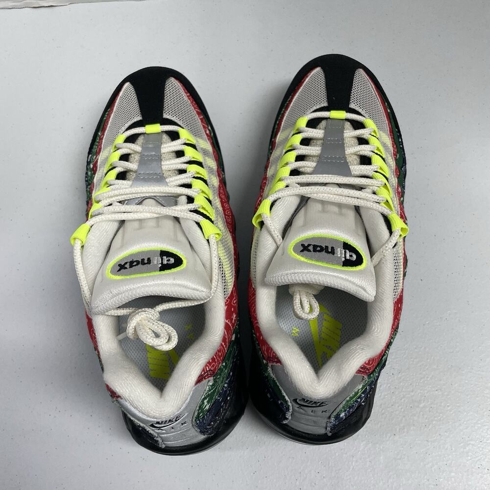 Nike Air Max 95 OG Big Bubble Paisley Neon IQ0620 100 Size 9 Men Bandana Print - Picture 3 of 7